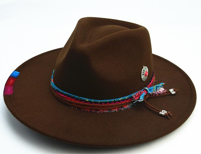 Новая американская группа ручной работы Winter осень Vintage Hat Big Wide Brim Formal Hats