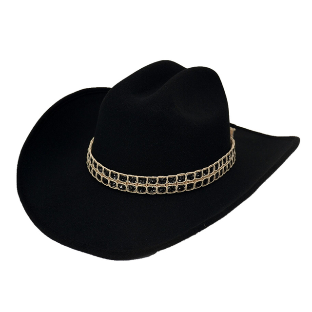 Классические шляпы с пастушкой с широким поясом раскатаны Brim Fedora Western Cowboy Hat для женщин мужчин